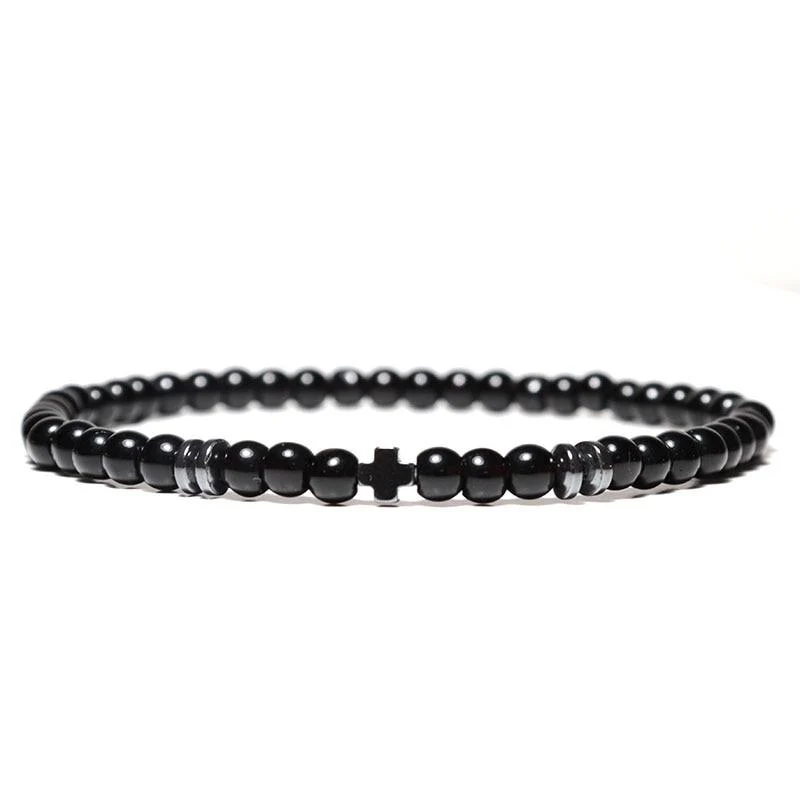 Sophisticated Flavio Minimalist Hematit Beaded Bracelet High-Performance