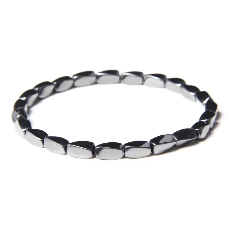 Environmentally Friendly Geometric Hematite Beaded Bracelet Stylish