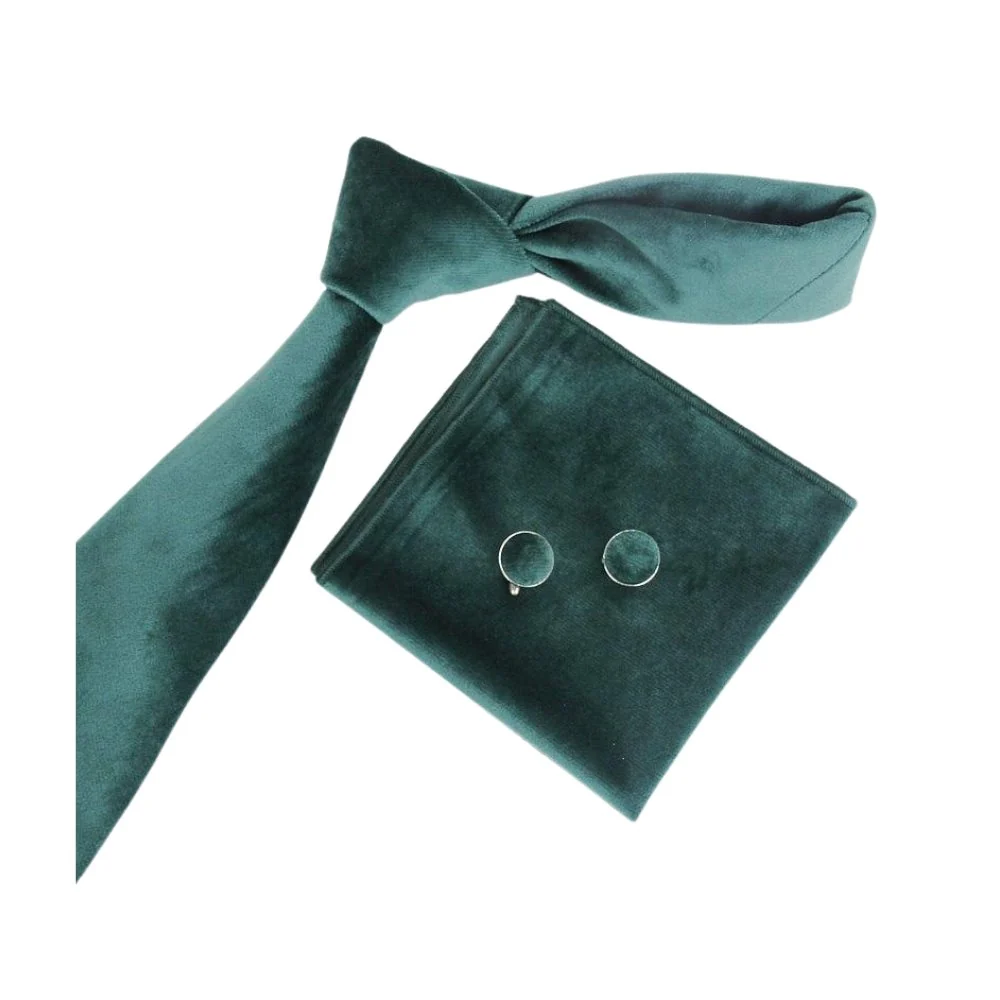 Fine Solid Velvet Tie Set Quality