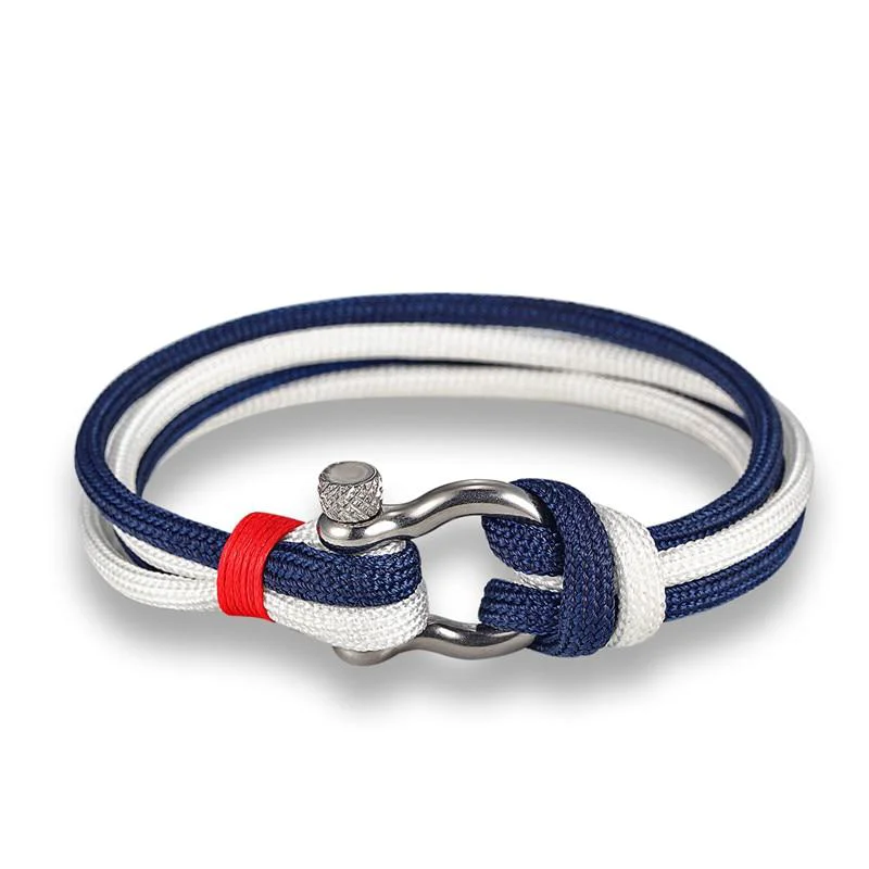 Enhanced Horseshoe Shackle Solid Rope Bracelet Carefully Designed