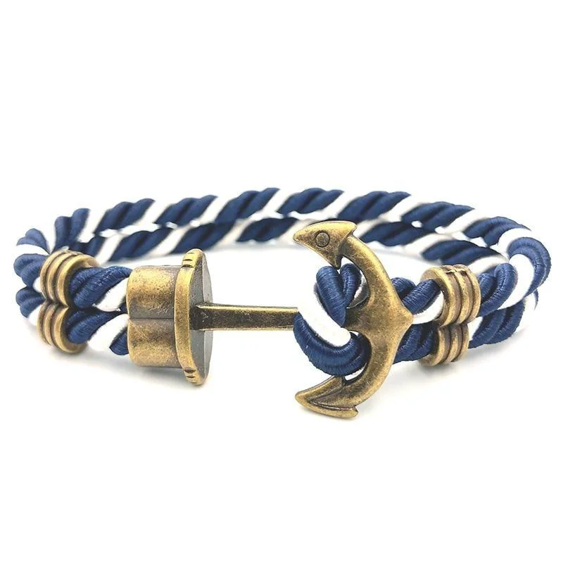 Practical Luigi Anchor Striped Rope Bracelet Enhanced