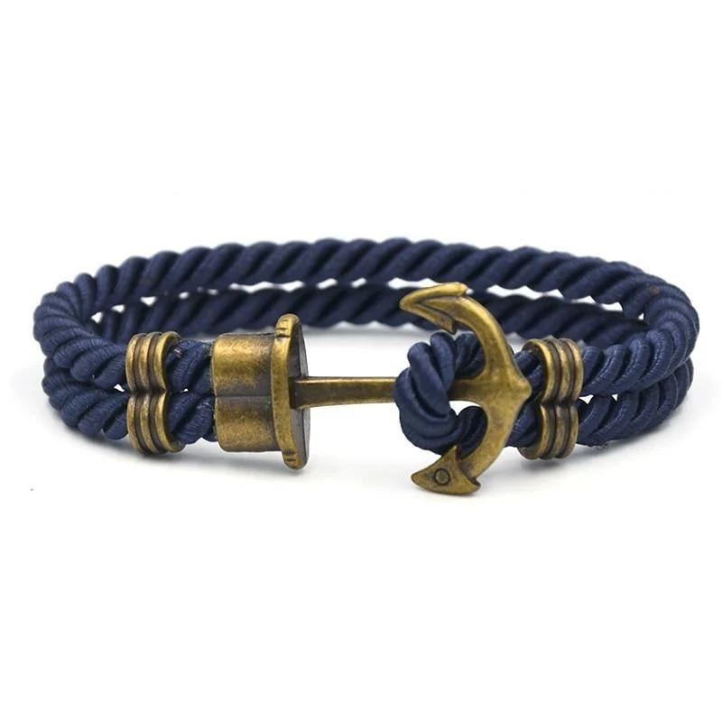 Convenient Luigi Bronze Anchor Rope Bracelet Certified