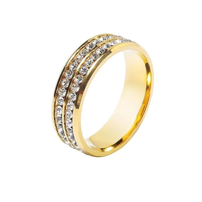 User-Friendly Gold-Tone Crystal Tie Ring Green