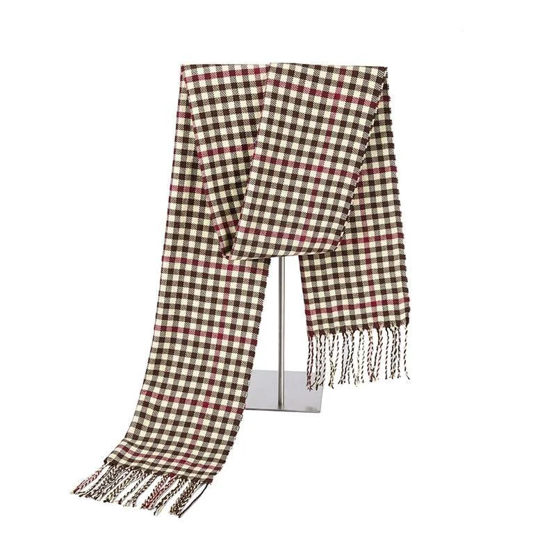 Professional Thomas Checkered Cashmere Wool Scarf Trendy