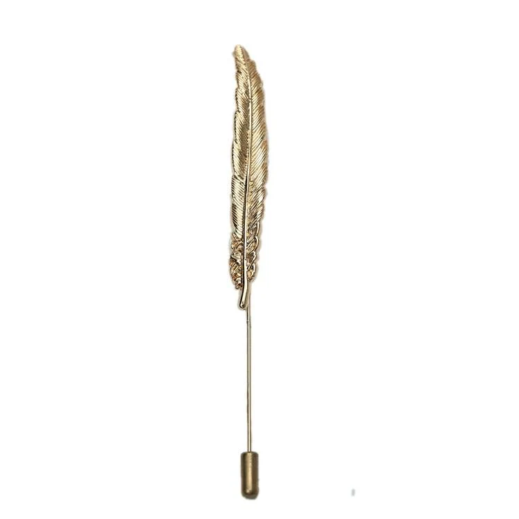 Soft Gold-Tone Feather Lapel Pin World-Class