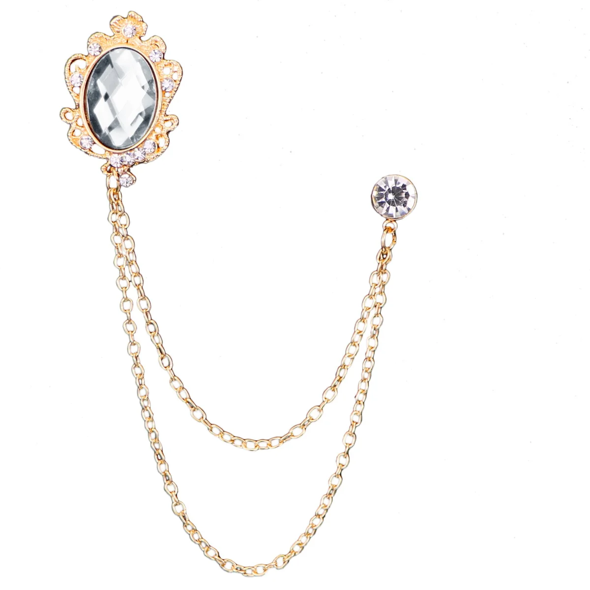 Convenient Royal Crystal Gold-Tone Tassel Pin Unique