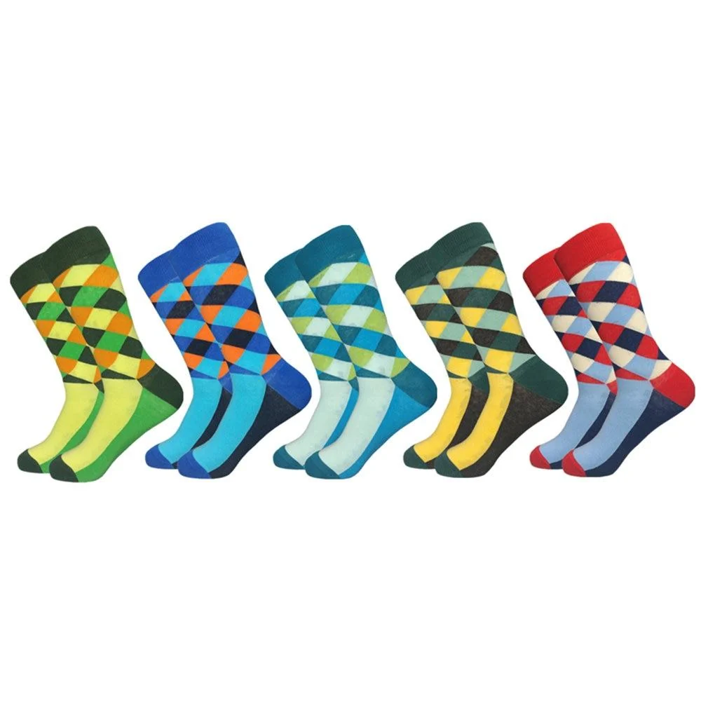 Unique High Cotton Gingham Casual Socks Set Trusted
