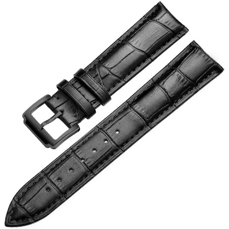 Eco-Friendly Horace Solid Black Calfskin Classic Watch Strap Breathable