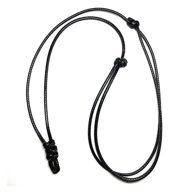 Specialty Minimalist Black Adjustable Leather Cord Necklace Carefully Designed