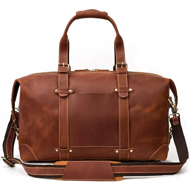 Flexible Duncan Crazy Horse Leather Duffel Bag Unique