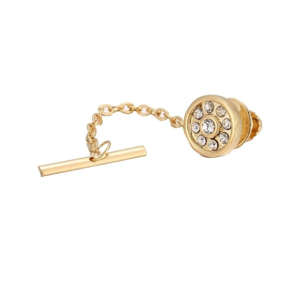 Fine Alfiler de corbata Reloj de cristal Artisan