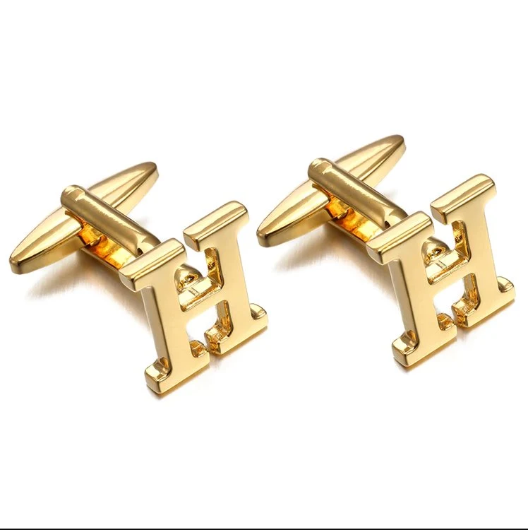 Recyclable Gemelos con monograma en tono dorado Breathable