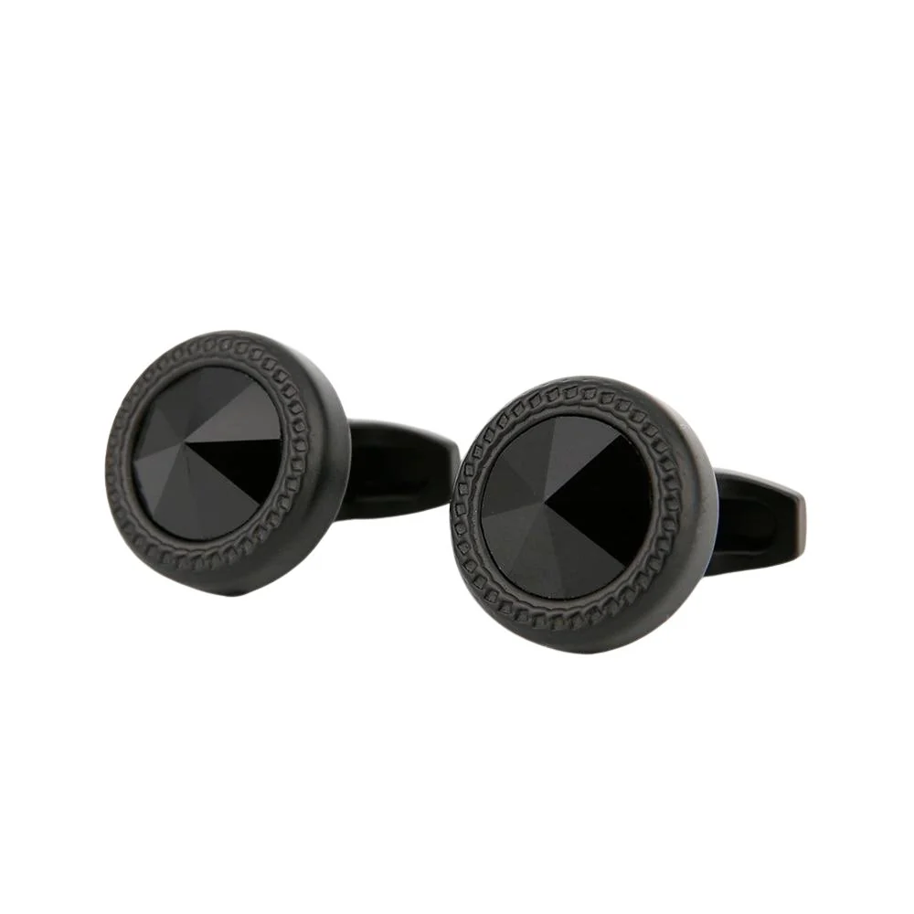 User-Friendly Gemelos redondos de cristal negro Casual