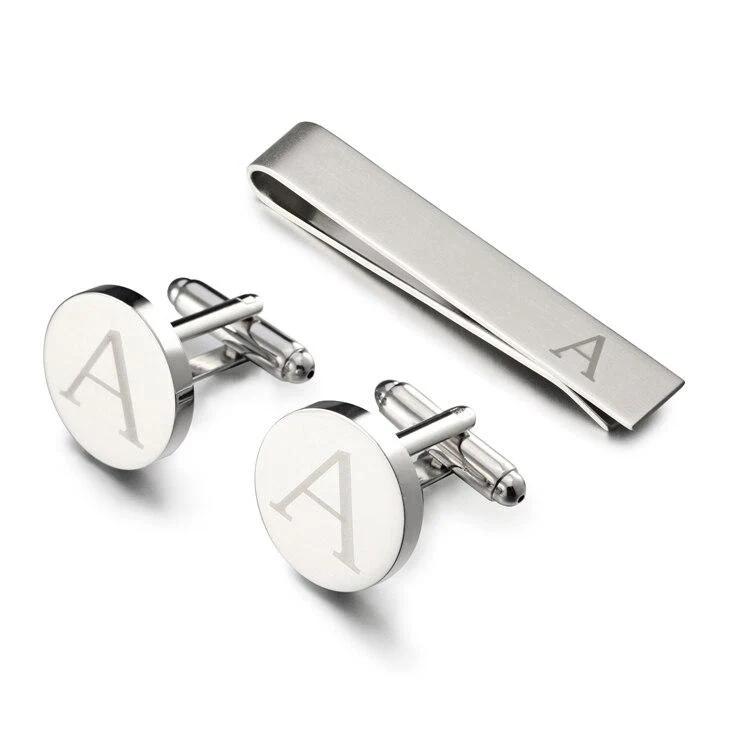 Proven Set de gemelos y pasador de corbata personalizados con monograma Next-Generation