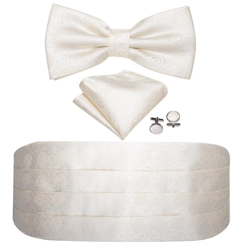 Sustainable Fajín de seda jacquard blanco Superior