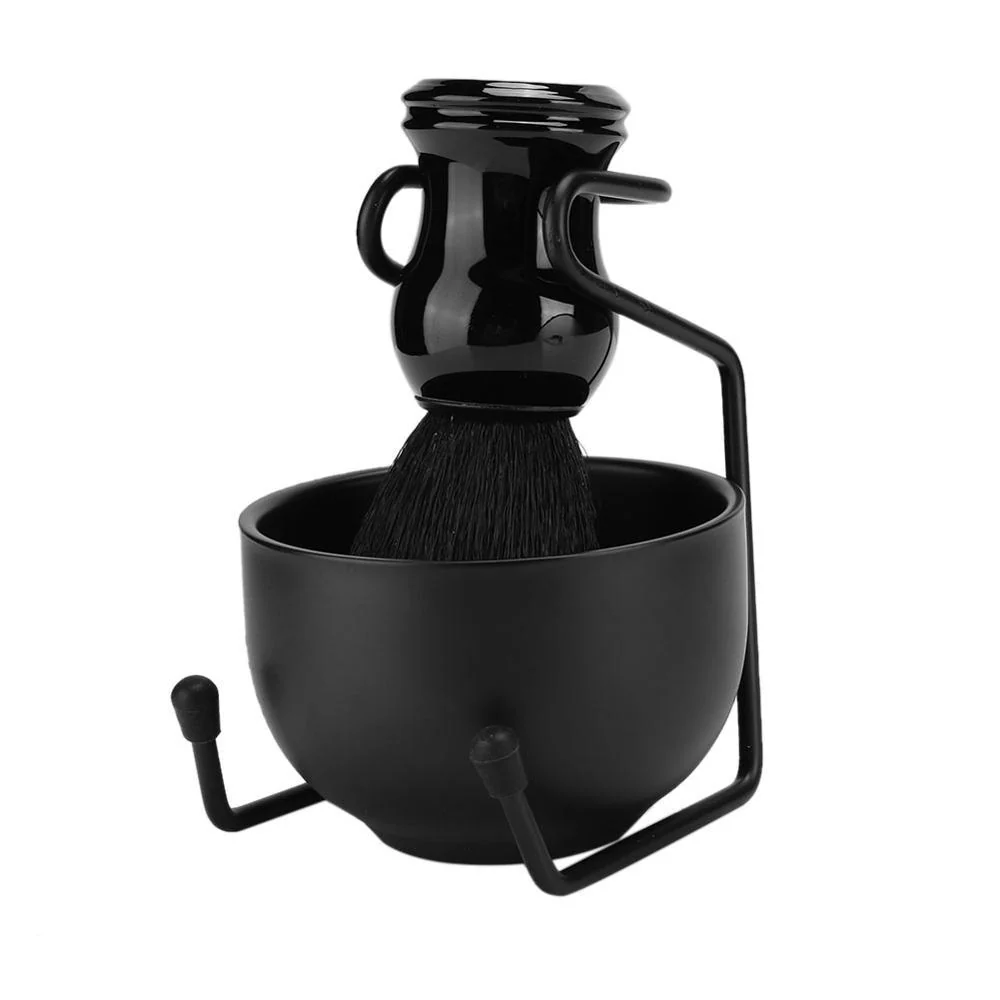 World-Class Set Profesional de Afeitado Negro - Soporte Brocha Bol Classic