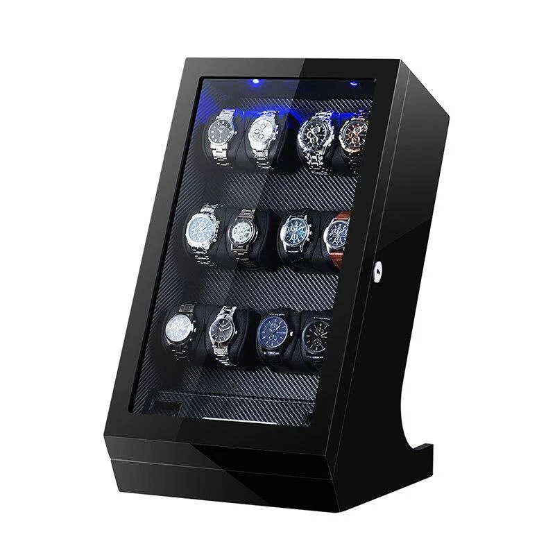 Specialty Walter Cargador y organizador automático de relojes de fibra de carbono 12 2 ranuras World-Class