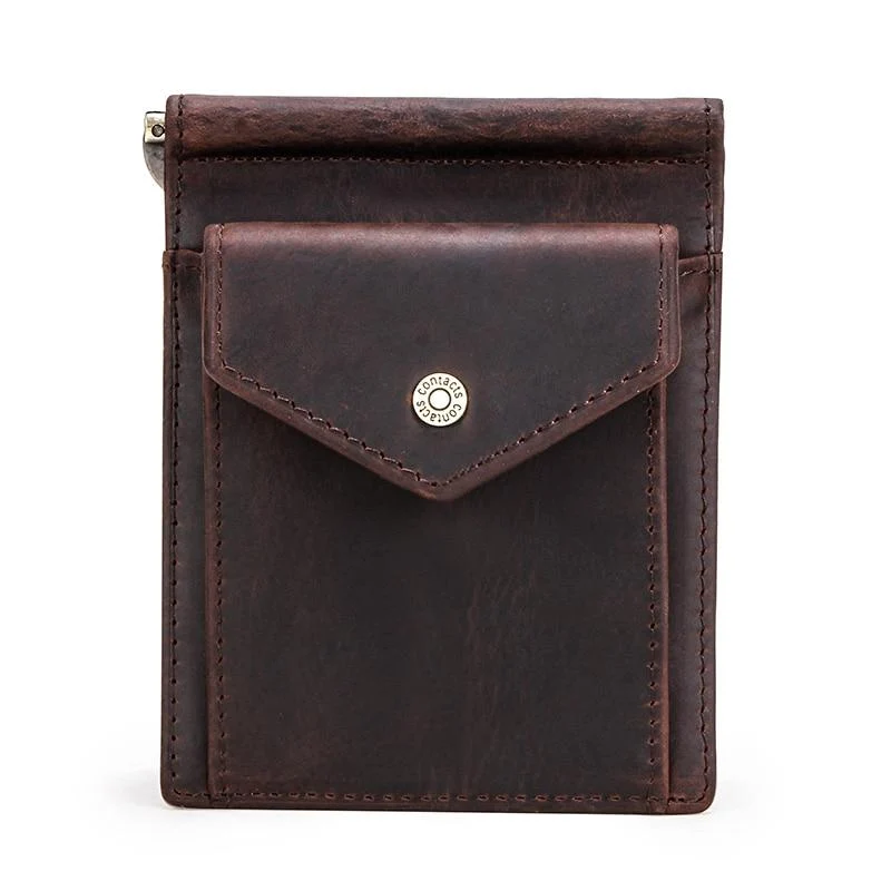Stylish Federico Cartera con clip de piel de vaca RFID Detailed
