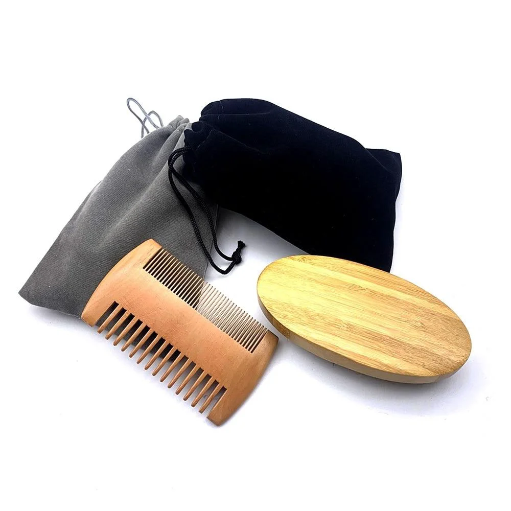 Traditional Cepillo y peine para barba de cerdas de jabalí Long-Lasting