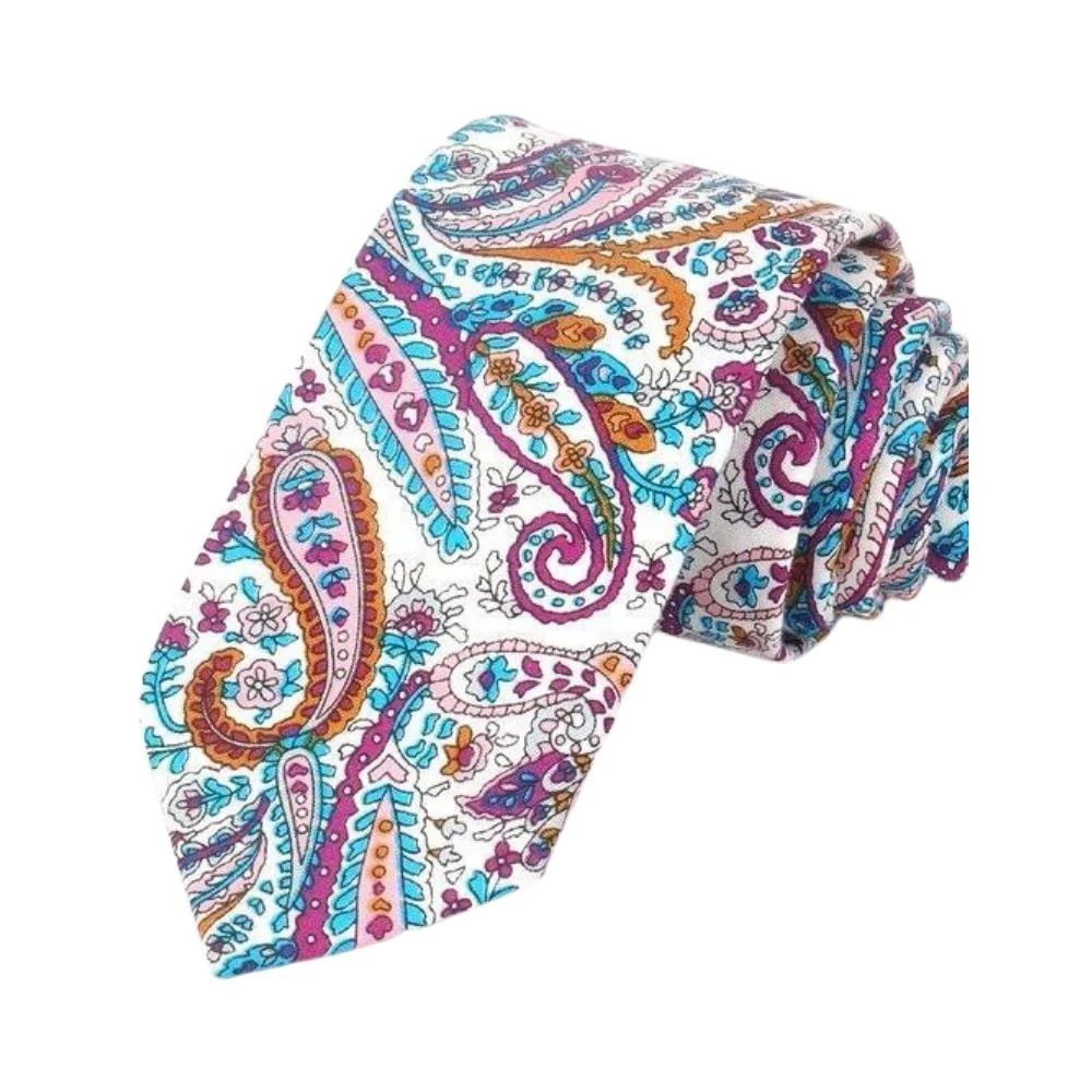 Professional Corbata de algodón Paisley Exclusive