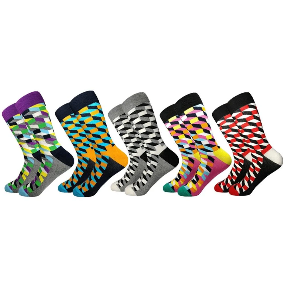 World-Class Calcetines Geométricos de Algodón Francés Artisan