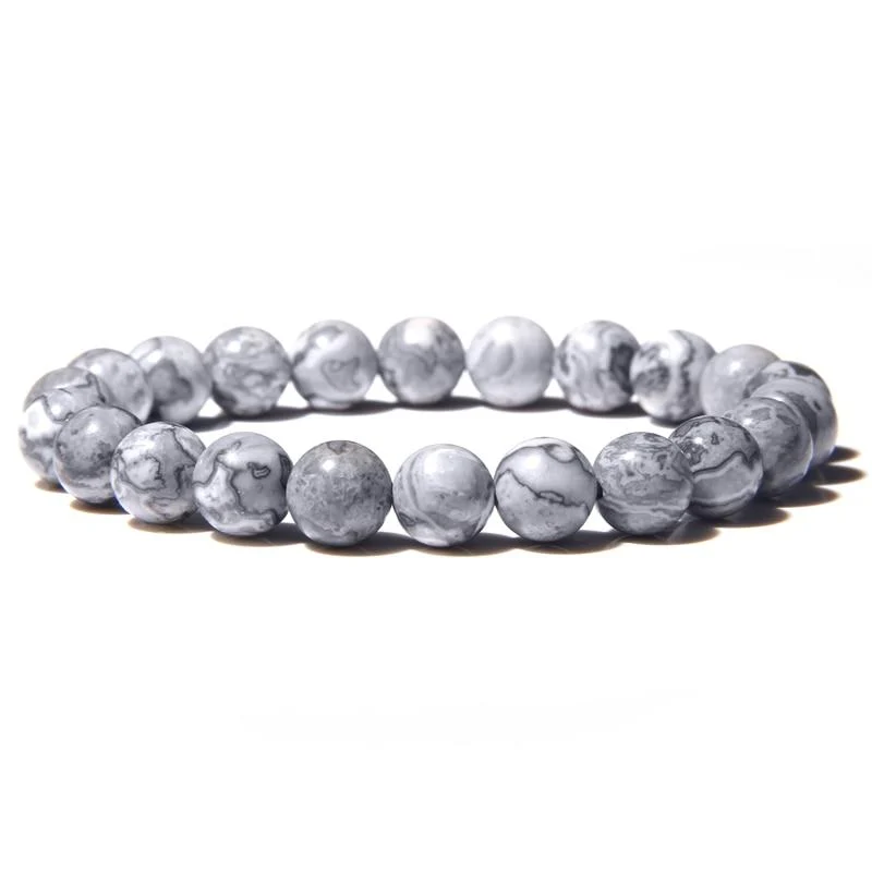 Secure Pulsera de cuentas de piedra natural hecha a mano Soft