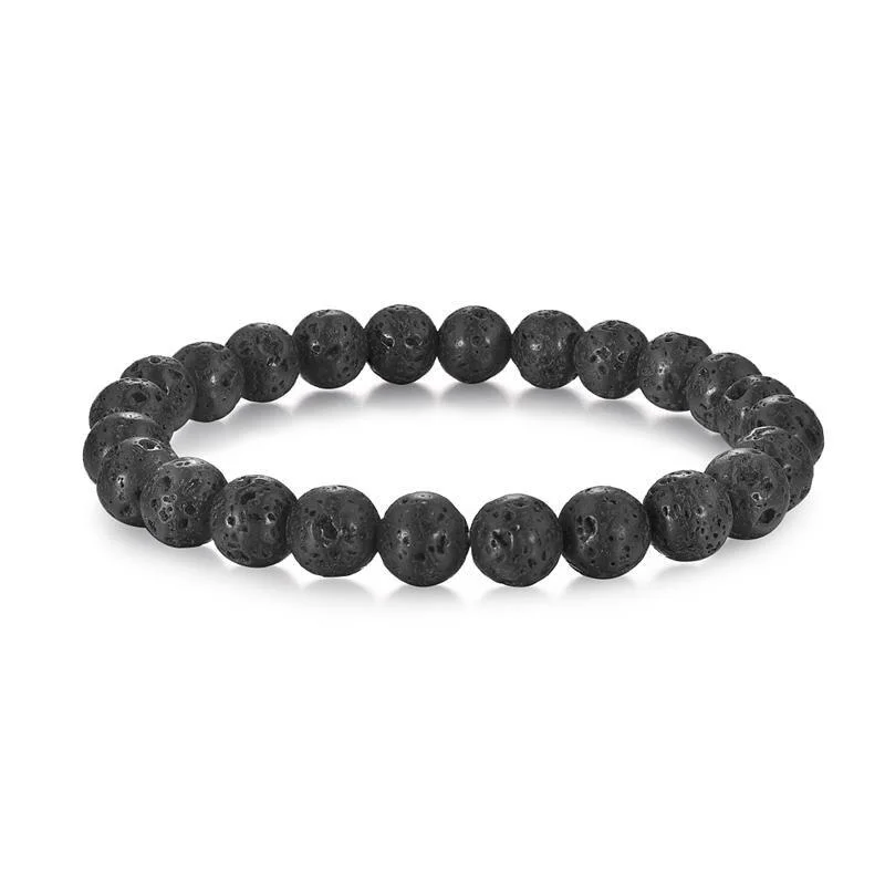 Premium Material Pulsera minimalista de cuentas de piedra de lava Elegant