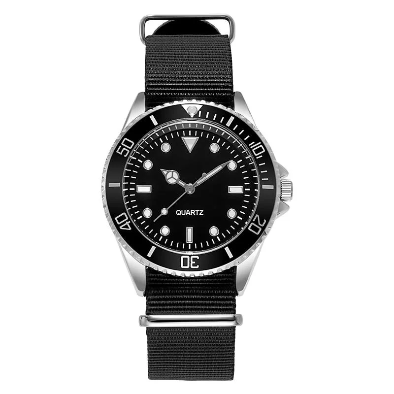 Luxury Victor Reloj deportivo de acero inoxidable con correa de nailon Outstanding