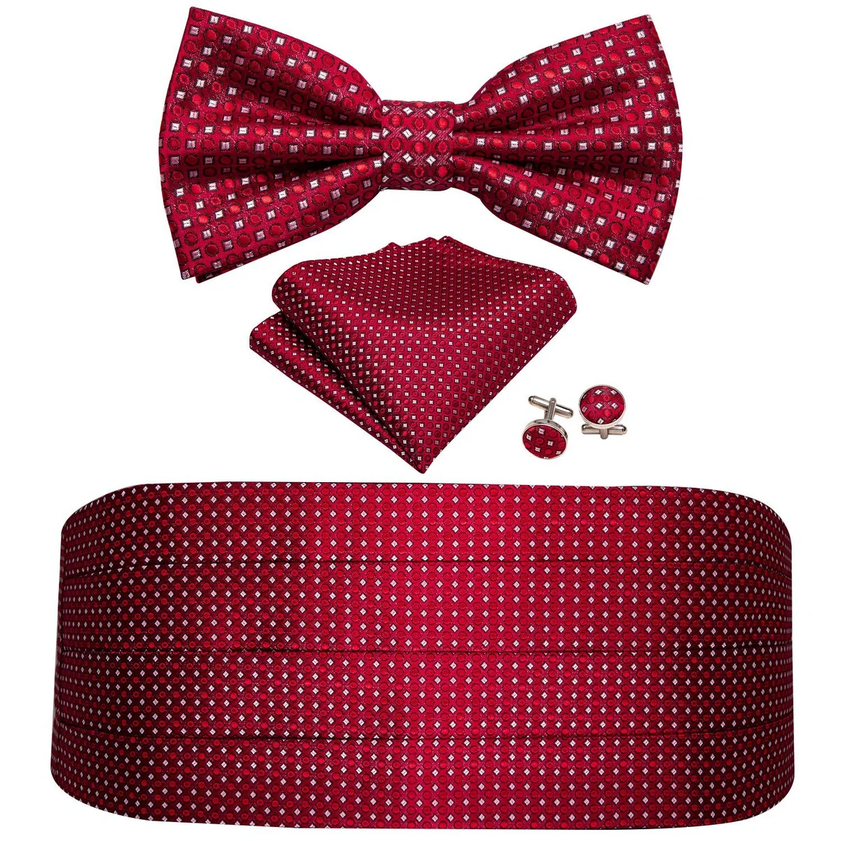 Breathable Fajín de seda con lunares rojos Durable