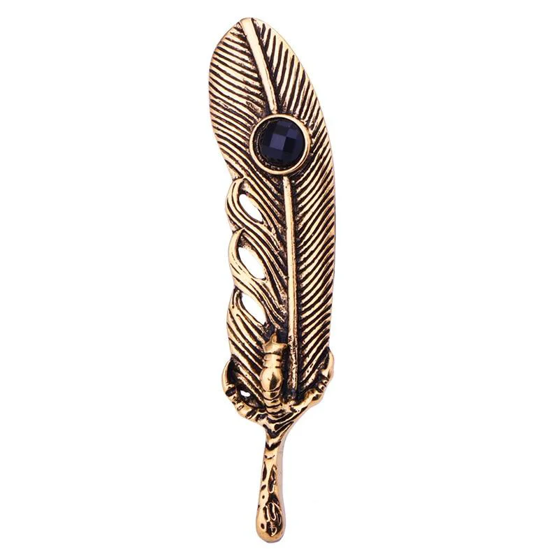 Clean Alfiler de solapa de pluma de metal antiguo Lightweight