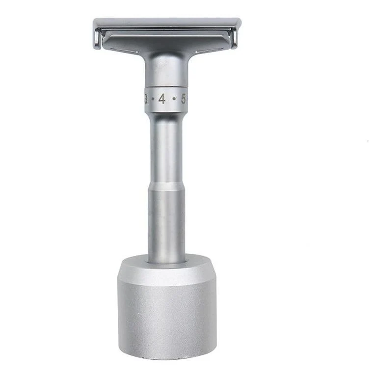 Superior Maquinilla de afeitar ajustable de doble filo con soporte y cuchillas Crafted