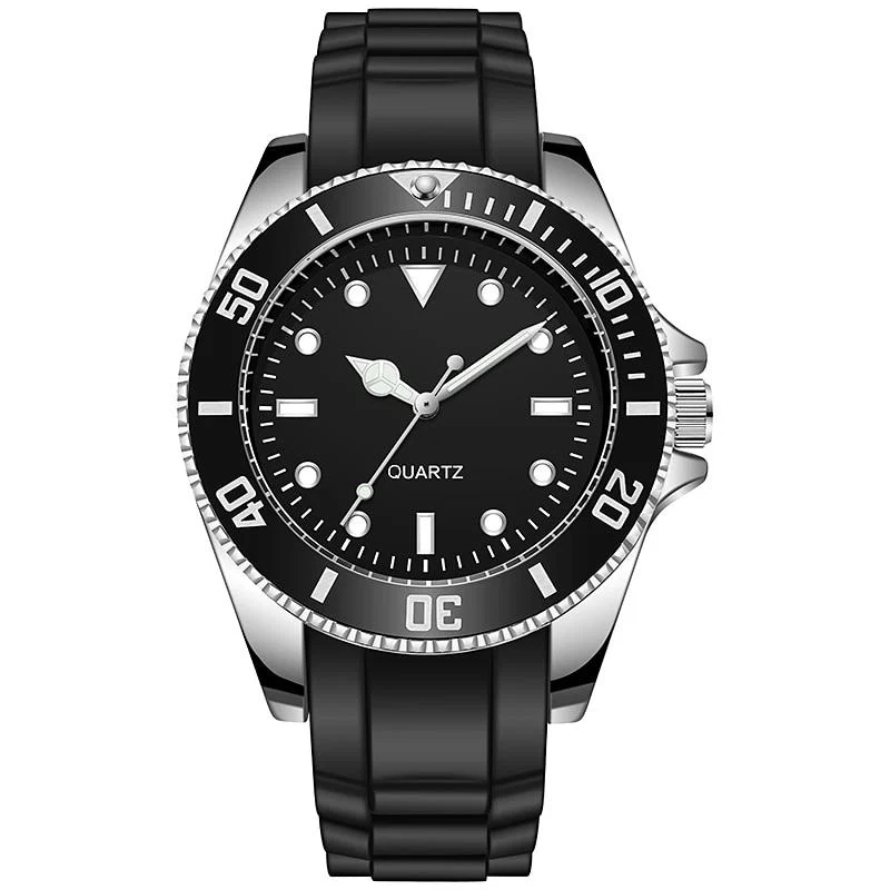 Durable Victor Reloj deportivo de acero inoxidable con correa de caucho Healthy