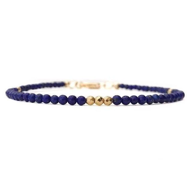 Practical Gold-Tone Lapis Boho Beaded Bracelet Outstanding