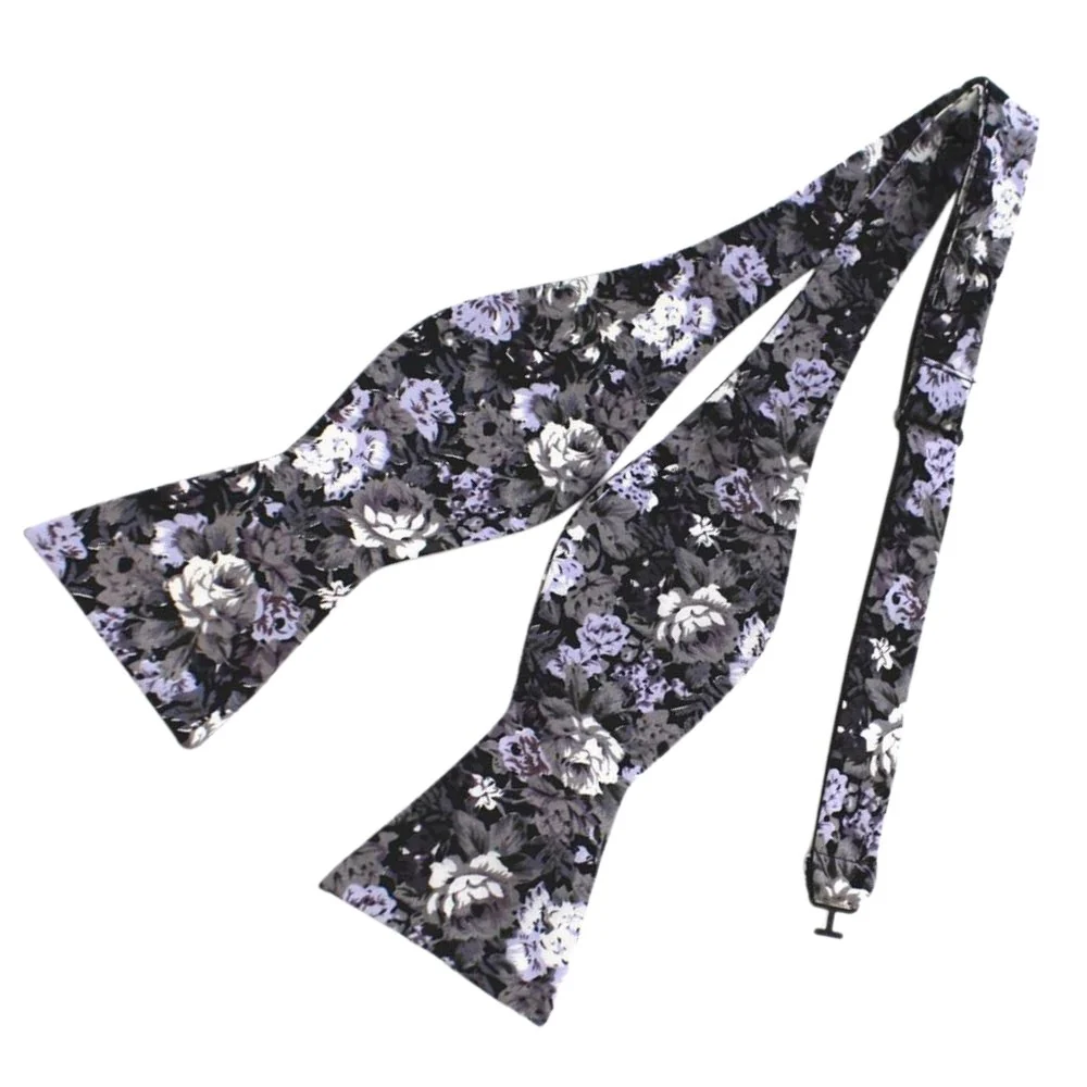 Dependable Flowered Cotton Self-Tie Bow Tie Detailed