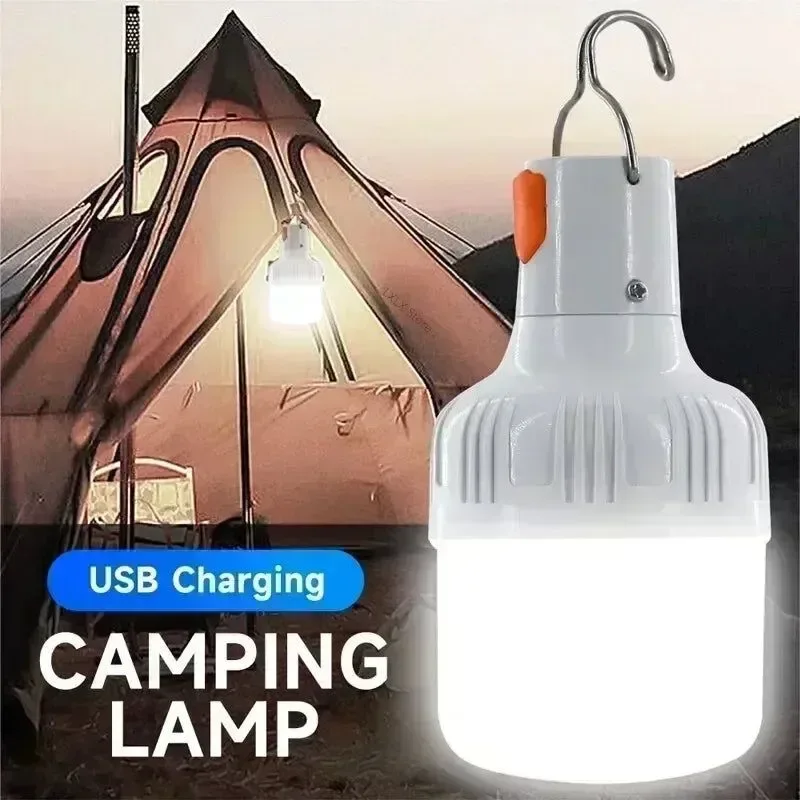 Practical 60W USB Rechargeable LED Emergency Light Bulb Portable Lantern for Outdoor Camping and Hiking Classic