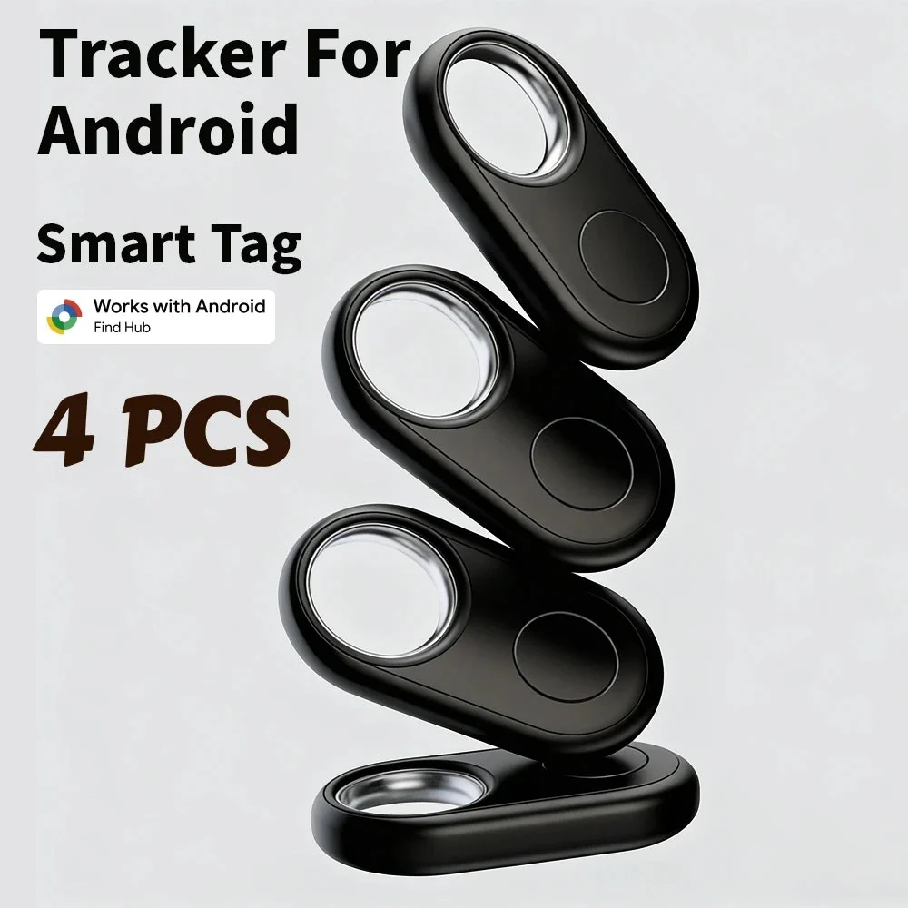 Elegant 4-Pack Android Bluetooth Tracker Google Find Hub Compatible Enhanced