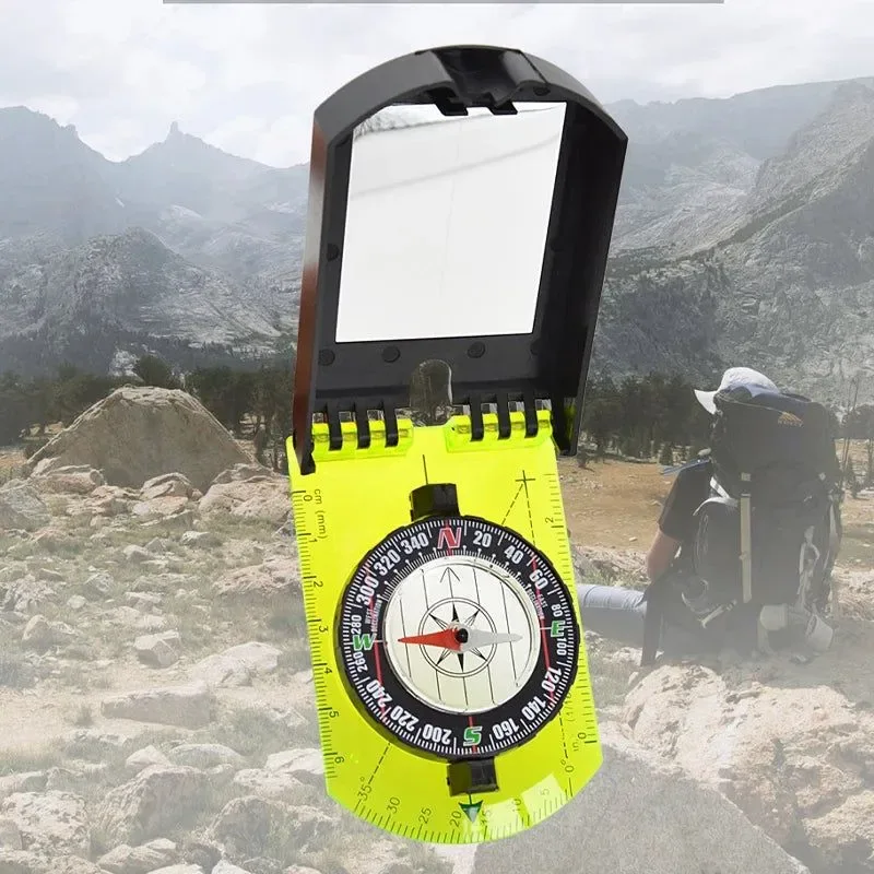 Professional Brújula de espejo multifuncional plegable con regla de mapa a escala a para senderismo y acampada al aire libre. Exceptional
