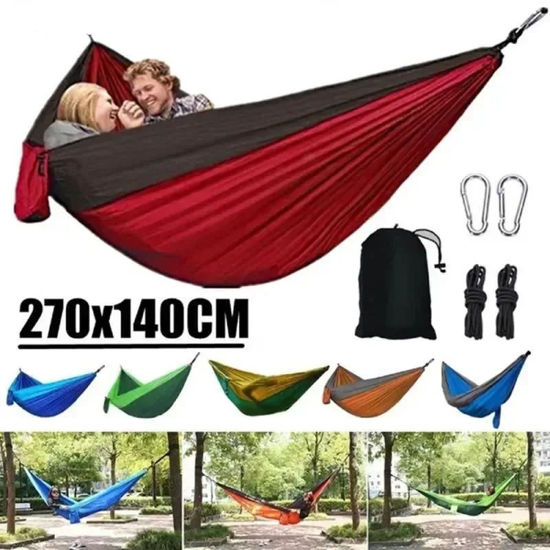 Functional Hamaca portátil para acampar al aire libre para una sola persona - Cama colgante de tela de paracaídas de nailon de alta resistencia Healthy