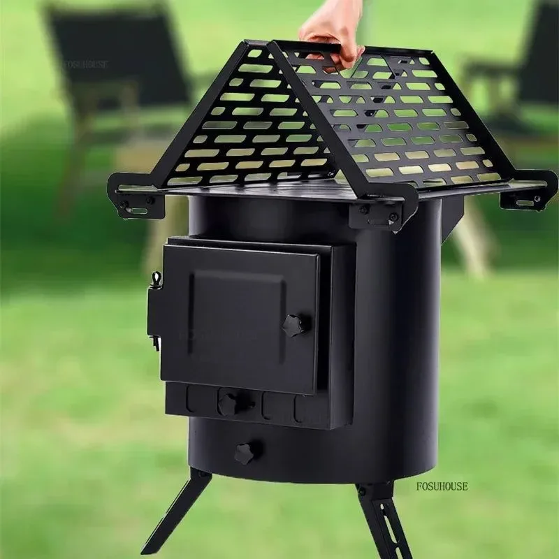 Proven Mobile Wood Burning Heater Stove for Indoor Outdoor Use - Portable Heating with Cooking Top Trendy