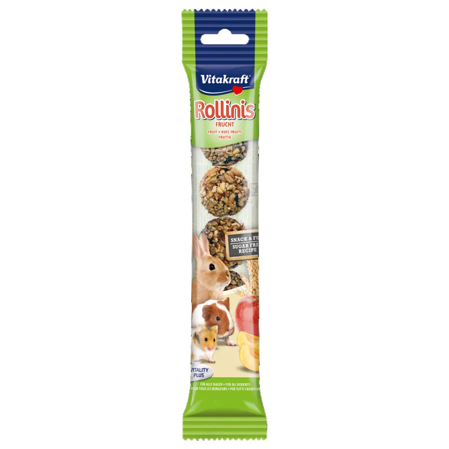 Selected Vitakraft Rollinis Small Animal Treats Fruit 40g Recyclable