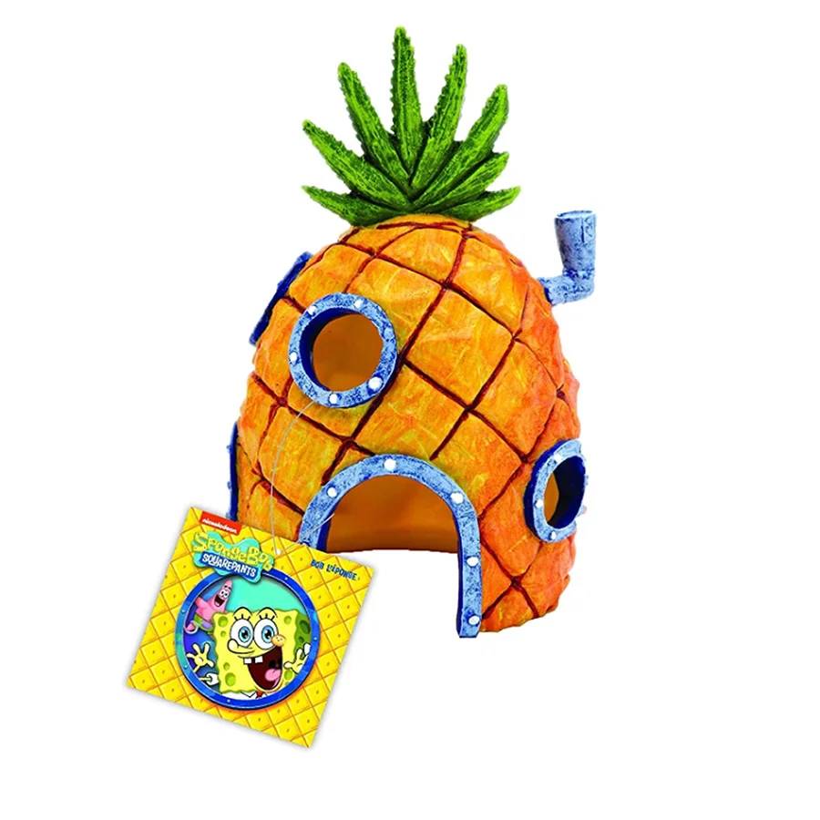 Stylish Penn Plax SpongeBob SquarePants Pineapple Home Tank Ornament Large Trendy