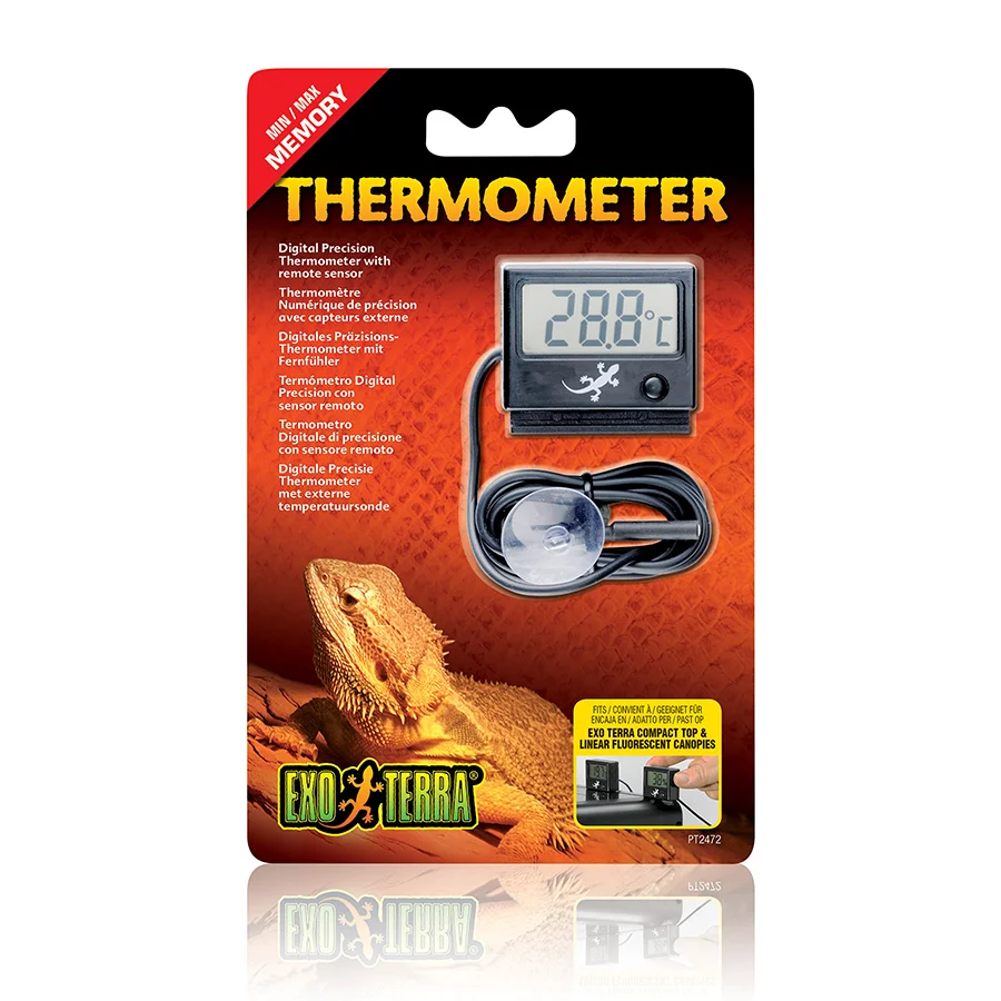 Superior Exo Terra Reptile Digital Thermometer With Remote Sensor Breathable