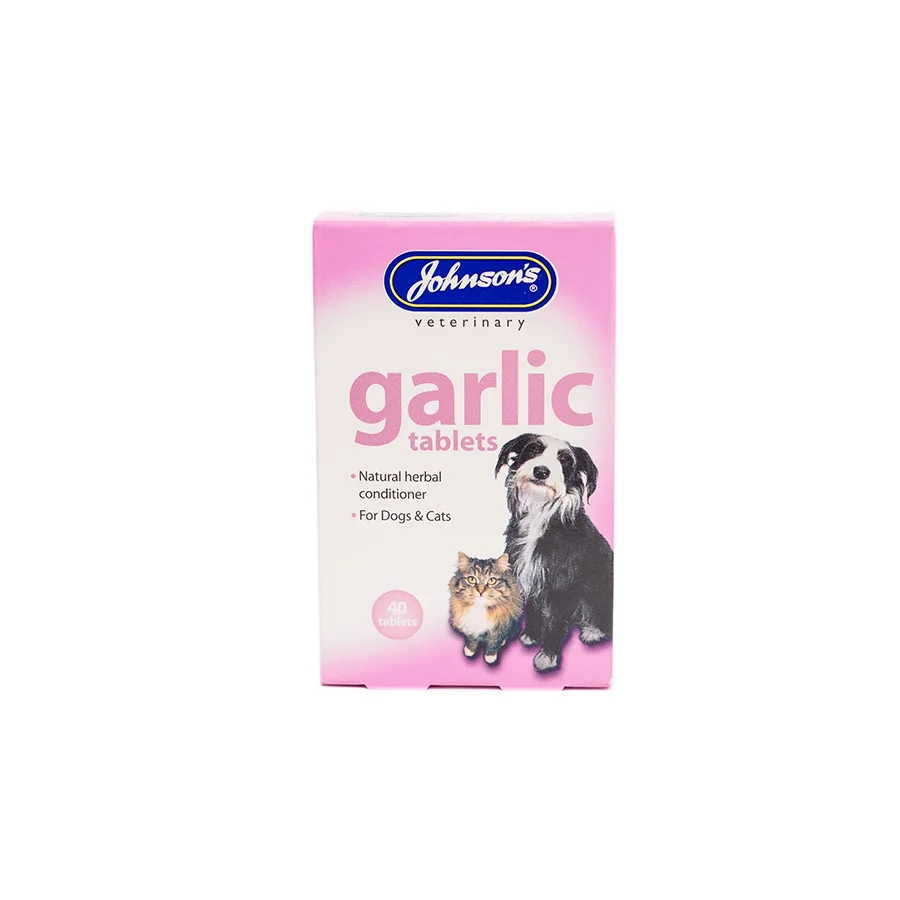 Premium Material Johnsons Garlic Tablets For Dogs Cats 40 Tablets Environmentally Friendly
