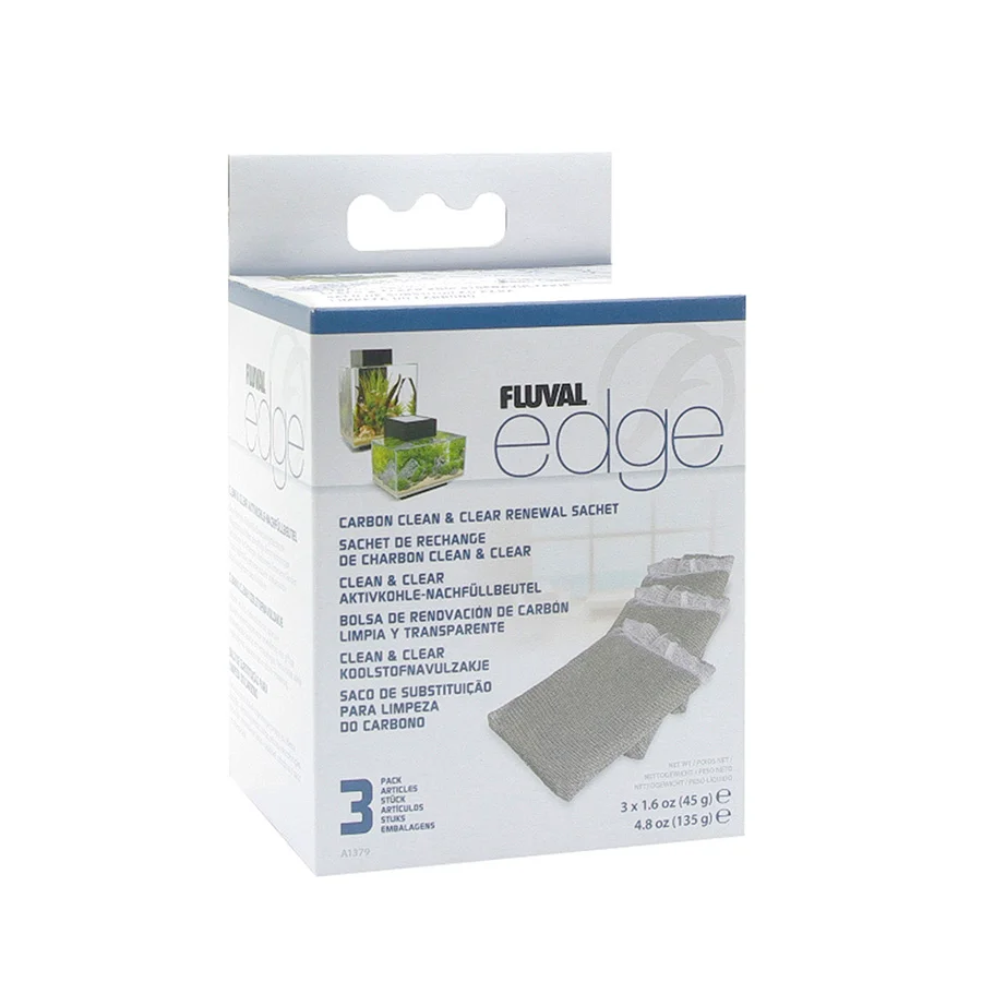 Reusable Fluval Edge Carbon Clean Clear Filter Media 3 Pack Quality