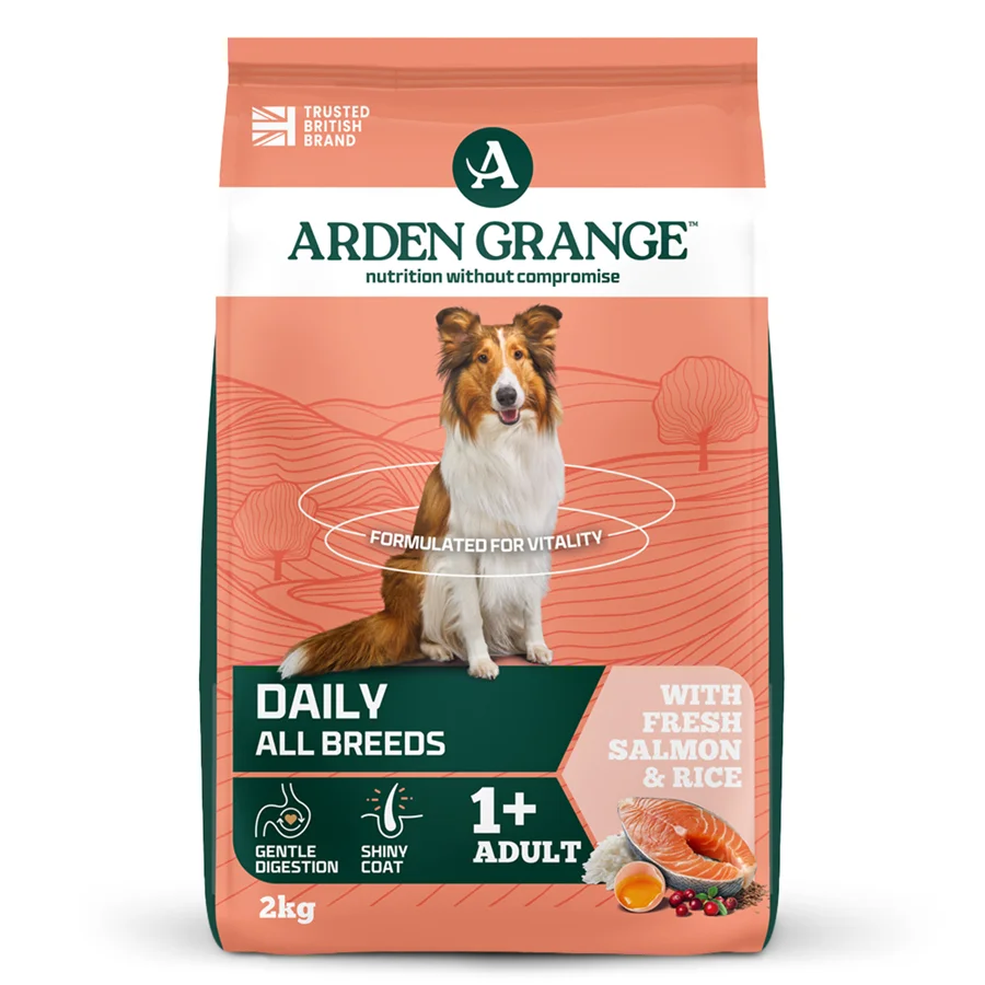 Solid Arden Grange Adult Dry Dog Food Salmon Rice Advanced