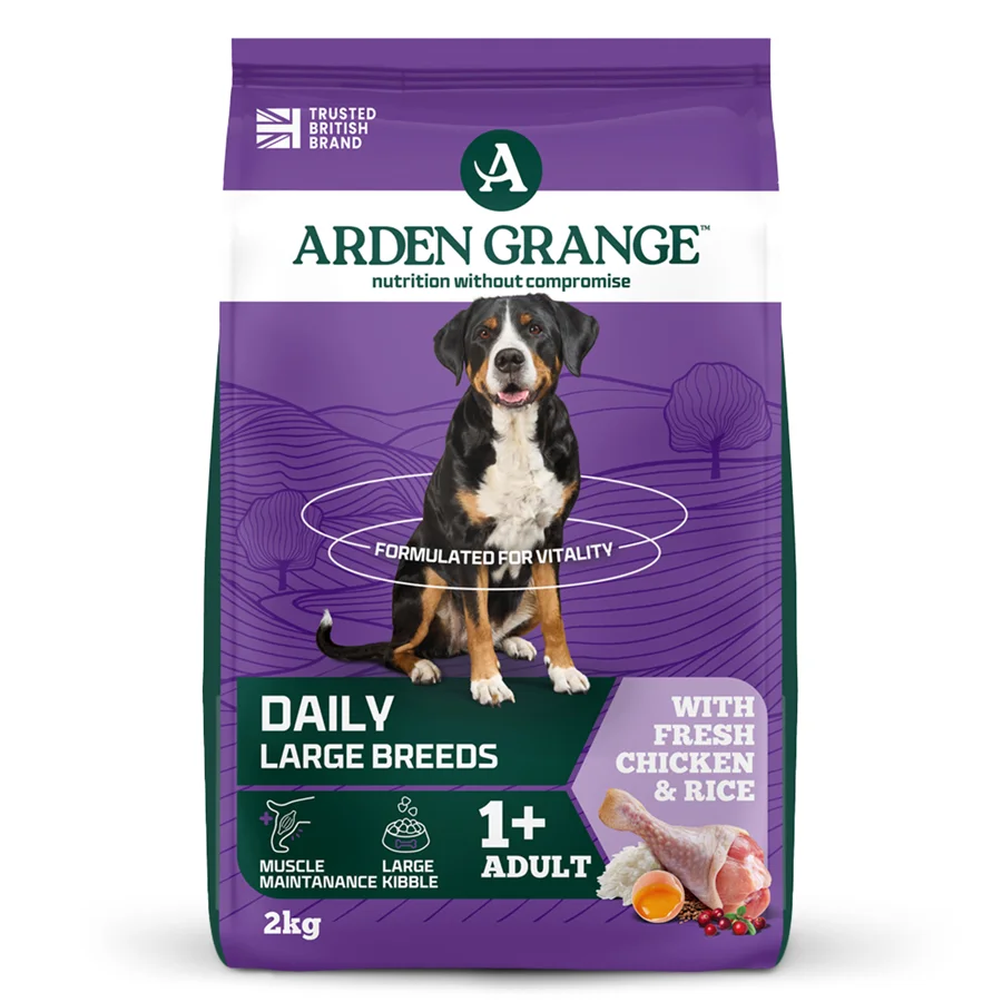 High-Grade Arden Grange Large Breed Adult Dry Dog Food with Chicken Rice Refined