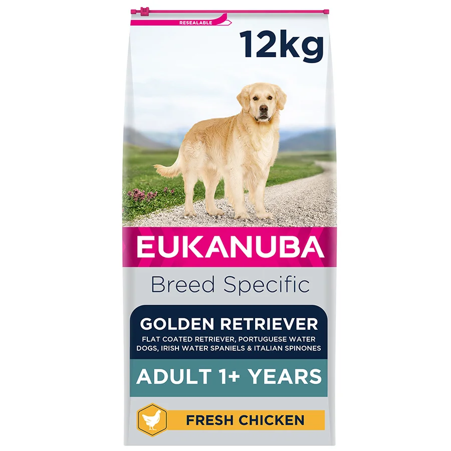 Long-Lasting Eukanuba Golden Retriever Adult Dry Dog Food Chicken 12kg Official