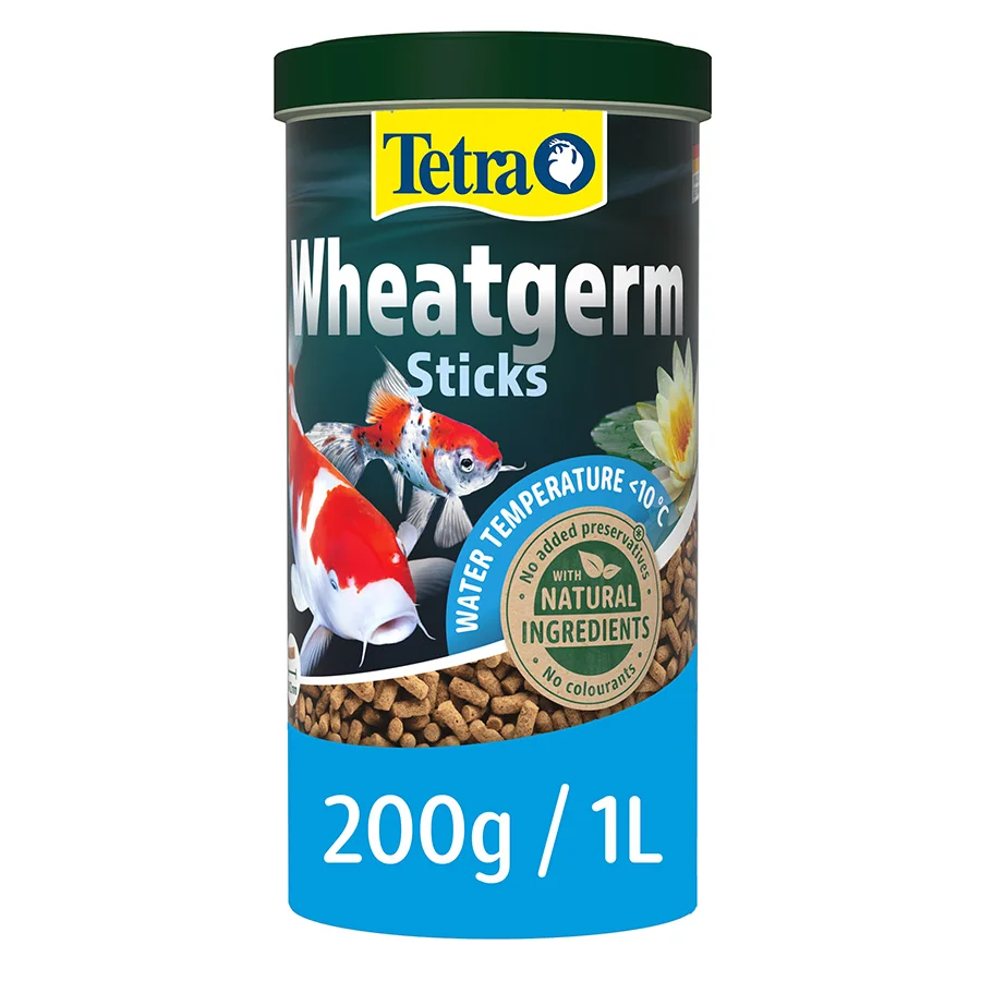 Dependable Tetra Pond Wheatgerm Sticks Complete Cold Temperature Fish Food 200g Green