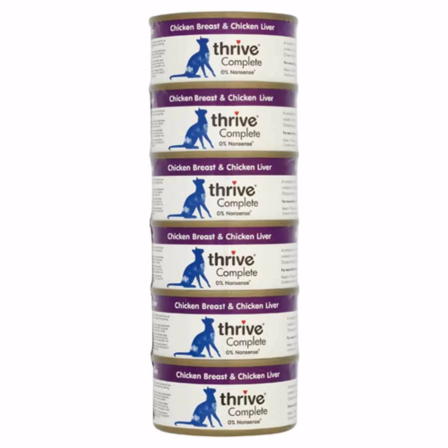 High-Grade Thrive Complete Adult Cat Wet Food Chicken Liver 6x75g High-Performance