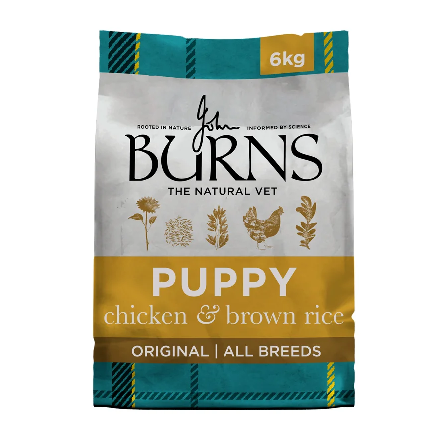 Enhanced Burns Puppy Dry Dog Food Chicken Rice 6kg Effective